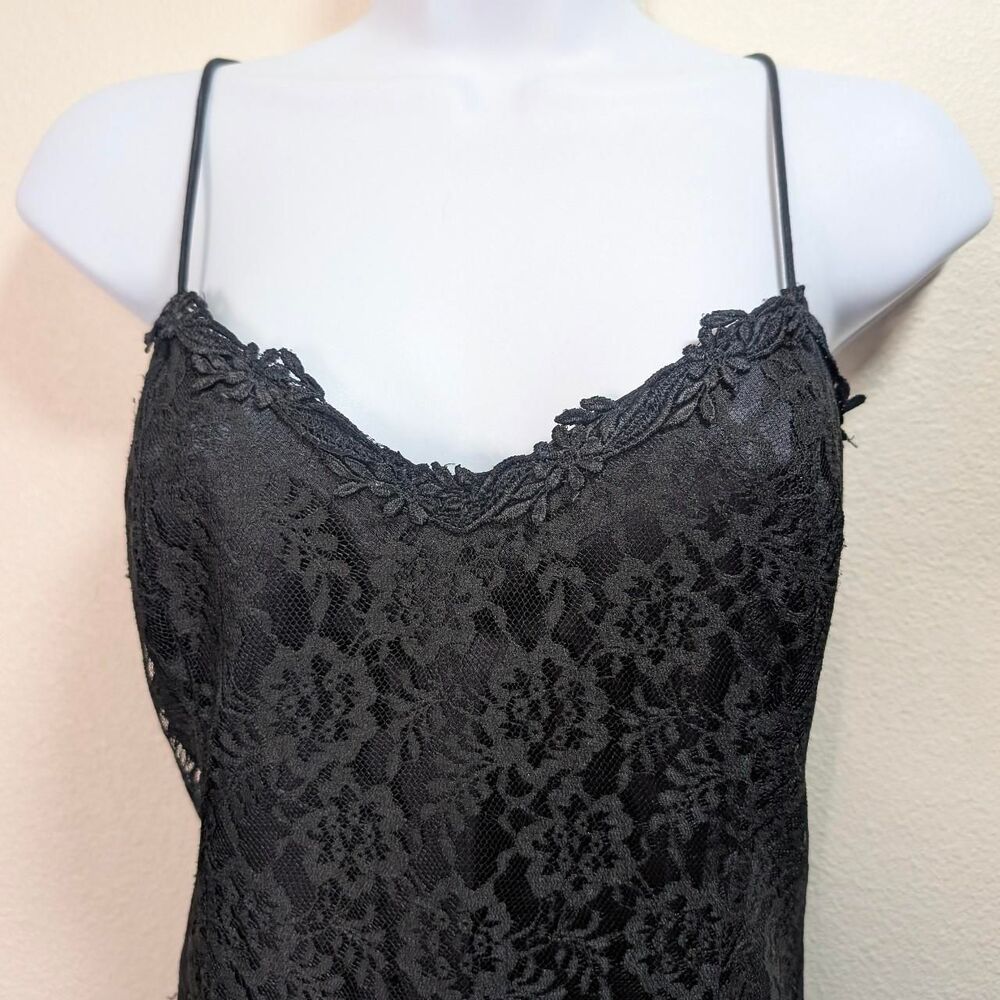 Vintage Gunne Sax Dress Black Lace Midi & Lace Bolero Shrug Romantic Gothic - Picture 4 of 8